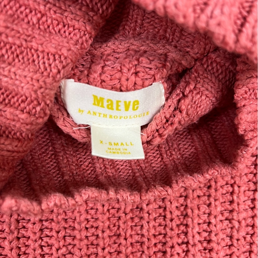 Anthropologie Maeve Coral Turtleneck Knit Sweater Size XS - Picture 6 of 8